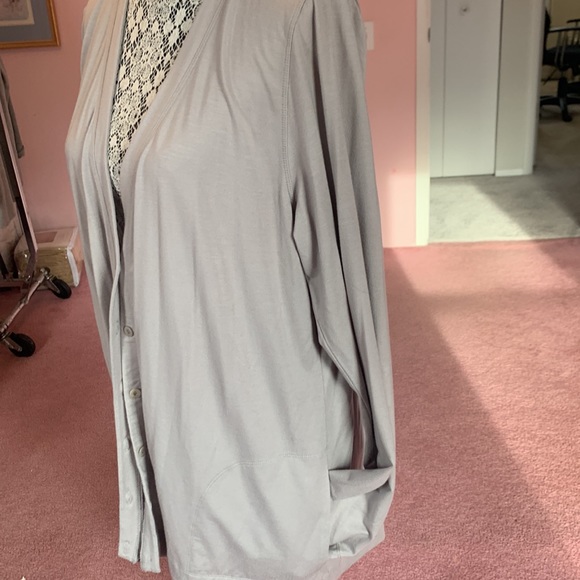 holistic soft cotton cardigan button down with pockets size xl  lightweight putt - Picture 3 of 6